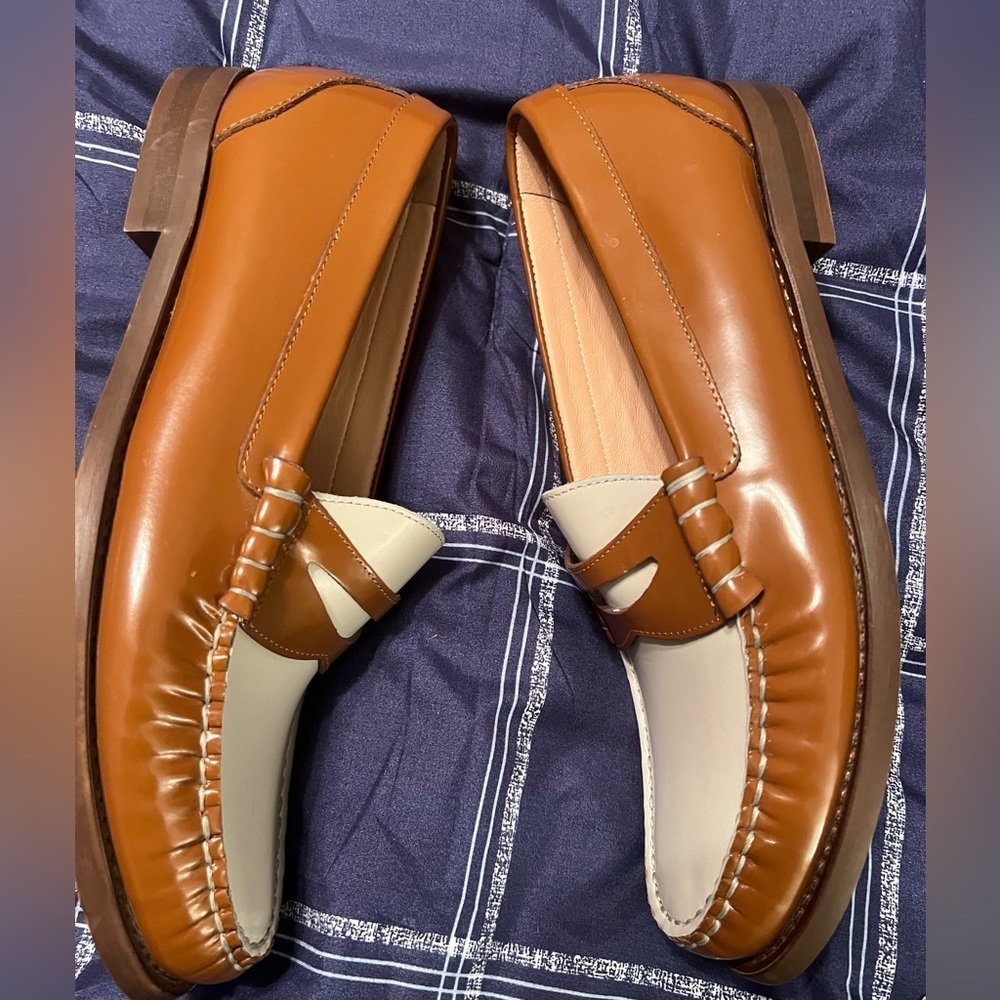 Jcrew Winona two-tone loafers in shiny spazzolato leather, NWT, size 10 - Picture 5 of 6